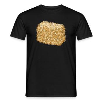une balle de paille aux couleurs dorées chatoyantes - T-shirt homme - noir - Devant - AI Model Male 178 light (178cm)