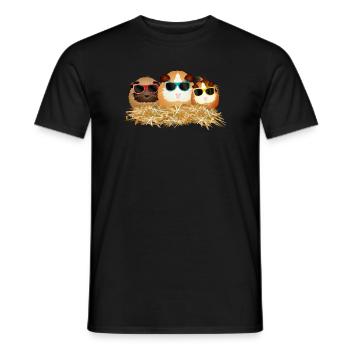 groupe de cochons d’Inde cool avec lunettes de soleil - T-shirt homme - noir - Devant - AI Model Male 178 light (178cm)