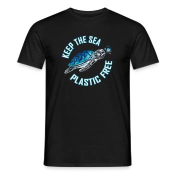 Tie Dye Sea Turtle Skip a Straw Save A Turtle - Men's T-Shirt - black - Front - AI Model Male 178 light (178cm)