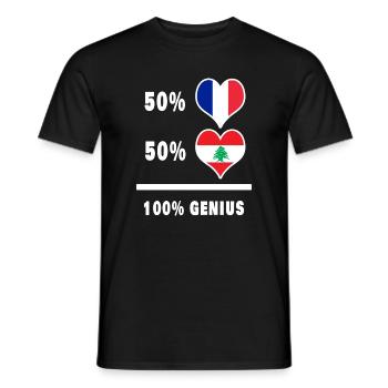 Das Genie von Frankreich und dem Libanon - Männer T-Shirt - Schwarz - Vorne - AI Model Male 178 light (178cm)