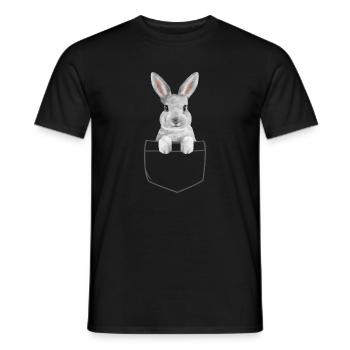 Hase Kaninchen Osterhase Blumen Hasenpapa - Männer T-Shirt - Schwarz - Vorne - AI Model Male 178 light (178cm)