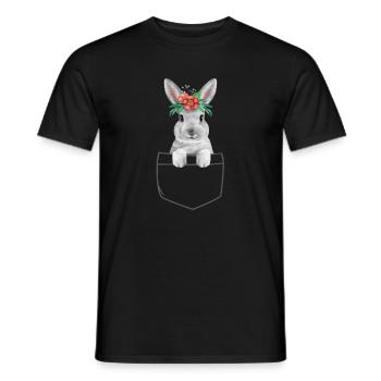 Rabbit Easter Flowers Rabbit Mom - Men's T-Shirt - black - Front - AI Model Male 178 light (178cm)