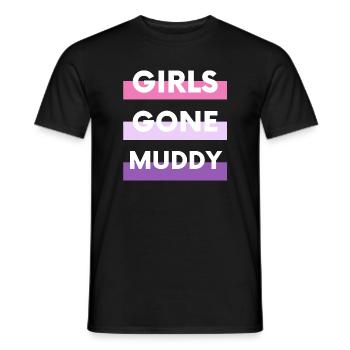 Muddy run shirt mud Matsch Lauf girl Team obstacle - Männer T-Shirt - Schwarz - Vorne - AI Model Male 178 light (178cm)
