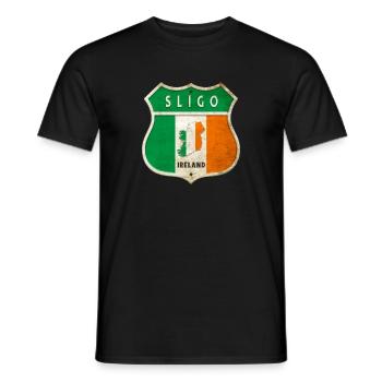 Sligo Ireland Coat of Arms Flags Design - Men's T-Shirt - black - Front - AI Model Male 178 light (178cm)