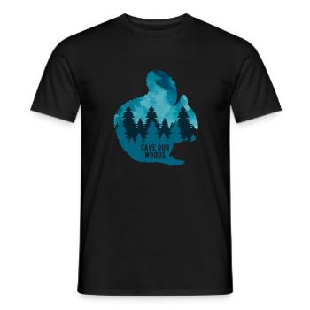Climate Change Environmental Protection Squirrel - Men's T-Shirt - black - Front - AI Model Male 178 light (178cm)