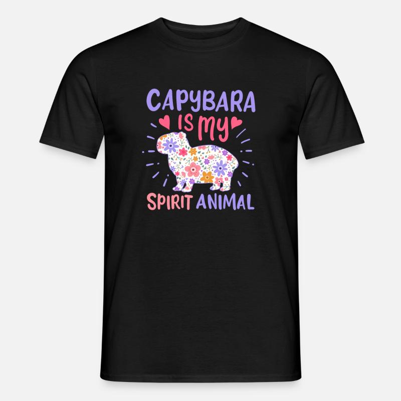 Capybara Krafttier - Männer T-Shirt - Schwarz