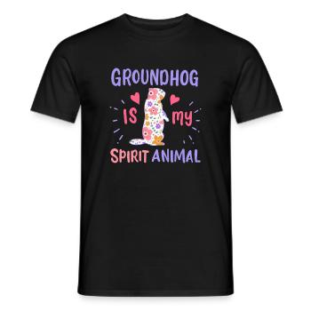 Murmeltier Krafttier - Männer T-Shirt - Schwarz - Vorne - AI Model Male 178 light (178cm)