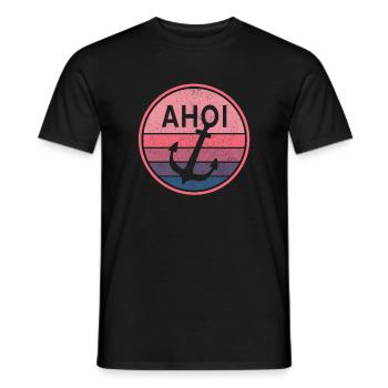 Ahoi Anker Plattdeutsch Ostfriesland Küste Nordsee - Männer T-Shirt - Schwarz - Vorne - AI Model Male 178 light (178cm)