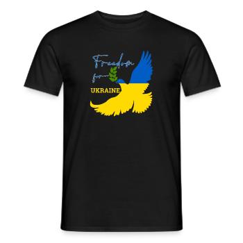 Freedom for Ukraine - Men's T-Shirt - black - Front - AI Model Male 178 light (178cm)
