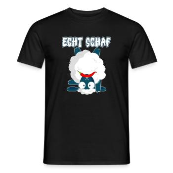Echt Schaf Peperoni lustig Schäfer Bauernhof - Männer T-Shirt - Schwarz - Vorne - AI Model Male 178 light (178cm)