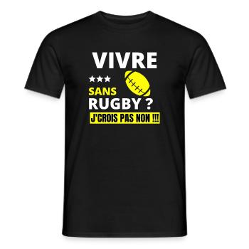 rugby, rugby sport, rugby humour - T-shirt homme - noir - Devant - AI Model Male 178 light (178cm)