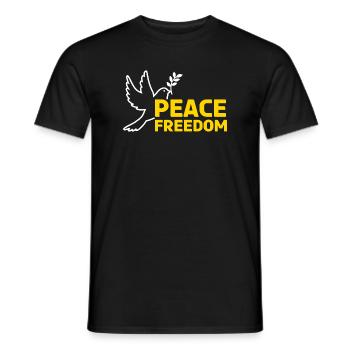 Peace & Frieden - Friedenstaube - Männer T-Shirt - Schwarz - Vorne - AI Model Male 178 light (178cm)