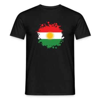 Kurdistan Splash Flaggen Design - Männer T-Shirt - Schwarz - Vorne - AI Model Male 178 light (178cm)