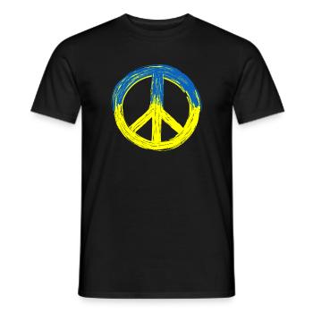 Peace for Ukraine - Men's T-Shirt - black - Front - AI Model Male 178 light (178cm)