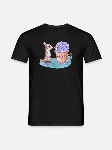 Erdmännchen - Männer T-Shirt - Schwarz