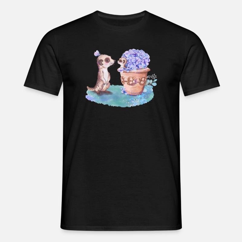 Erdmännchen - Männer T-Shirt - Schwarz
