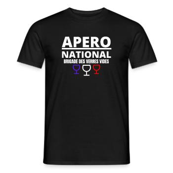 apéro, apéro national, picole nationale - T-shirt homme - noir - Devant - AI Model Male 178 light (178cm)