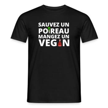 végan, végan humour, végétarien - T-shirt homme - noir - Devant - AI Model Male 178 light (178cm)