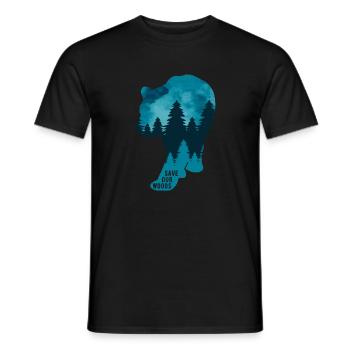Climate Change Environmental Protection Bear - Men's T-Shirt - black - Front - AI Model Male 178 light (178cm)