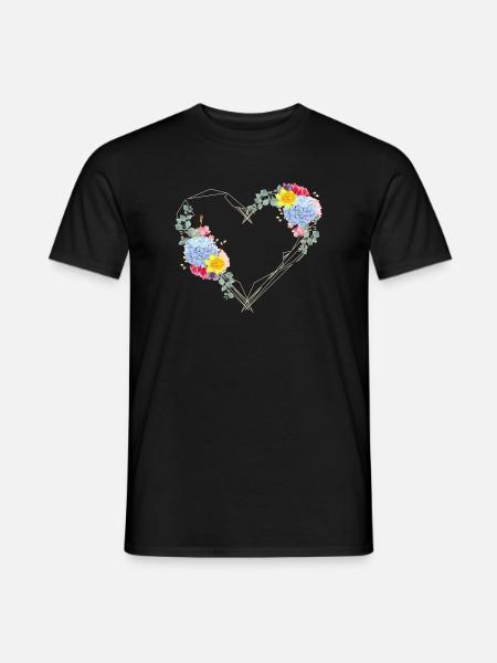 Ein Herz zum Frühling aus geometrischen Formen - Männer T-Shirt - Schwarz