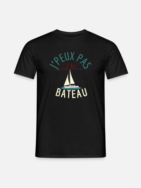 j'peux pas j'ai bateau - T-shirt homme - noir