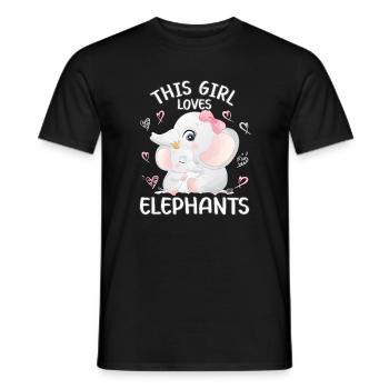 Mama Elefant Babyelefant This Girl Loves Elephants - Männer T-Shirt - Schwarz - Vorne - AI Model Male 178 light (178cm)