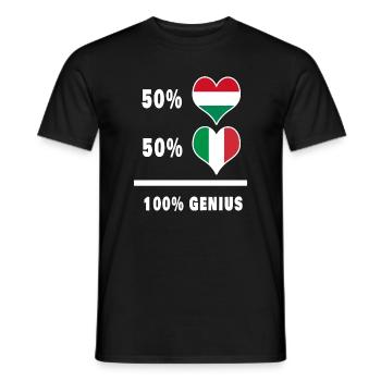 Italien und Ungarn genial / Geschenk - Männer T-Shirt - Schwarz - Vorne - AI Model Male 178 light (178cm)