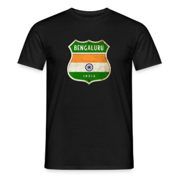 Bengaluru Inde Armoiries Drapeaux Design - T-shirt homme - noir - Devant - AI Model Male 178 light (178cm)