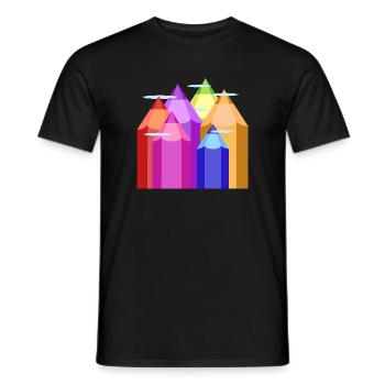 Peaks of Color - Männer T-Shirt - Schwarz - Vorne - AI Model Male 178 light (178cm)