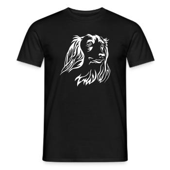 Dackel Kopf "Black Edition" - Männer T-Shirt - Schwarz - Vorne - AI Model Male 178 light (178cm)