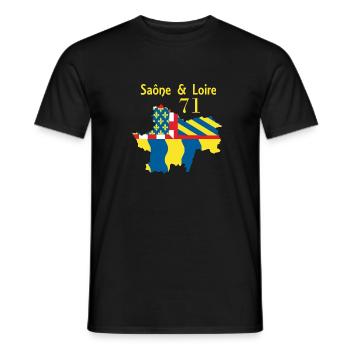 Saône et Loire - Männer T-Shirt - Schwarz - Vorne - AI Model Male 178 light (178cm)