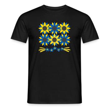 Ukraine| I support Ukraine Sunflower - Men's T-Shirt - black - Front - AI Model Male 178 light (178cm)