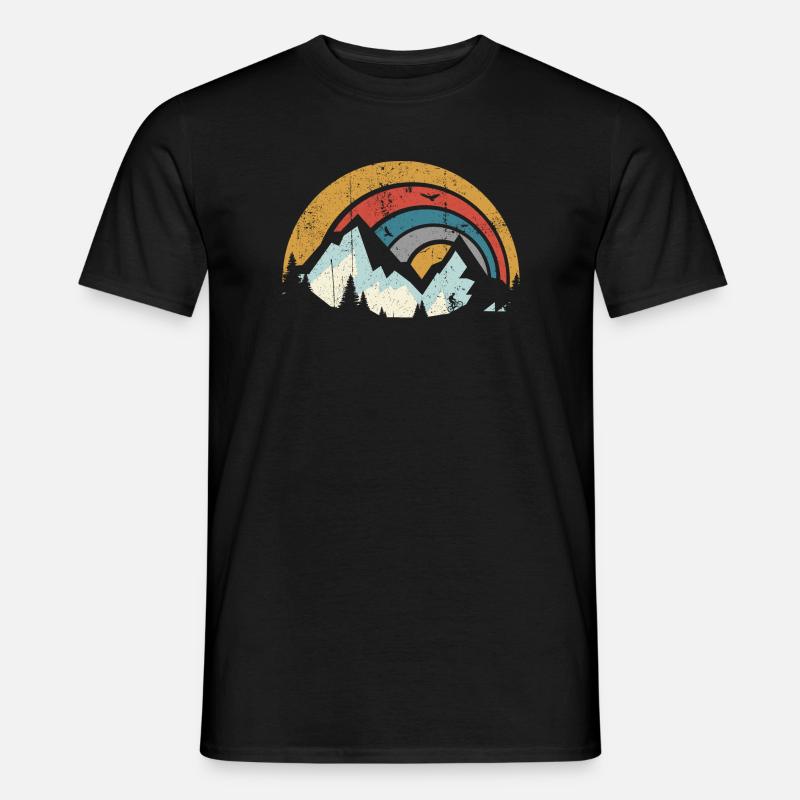 Retro Mountain Sunset Arc - Männer T-Shirt - Schwarz