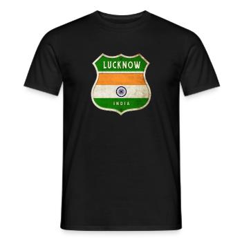 Lucknow Inde Armoiries Drapeaux Design - T-shirt homme - noir - Devant - AI Model Male 178 light (178cm)
