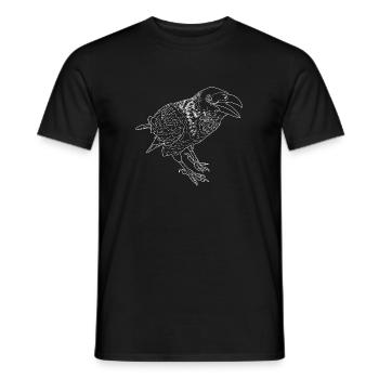 Crow linear - Men's T-Shirt - black - Front - AI Model Male 178 light (178cm)