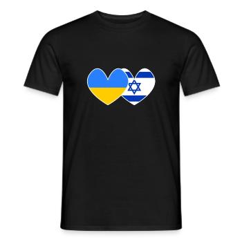 Ukraine and Israel support - Men's T-Shirt - black - Front - AI Model Male 178 light (178cm)
