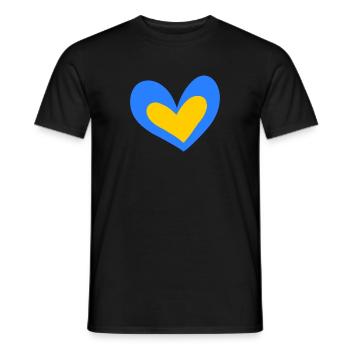 Ukraine Heart - Men's T-Shirt - black - Front - AI Model Male 178 light (178cm)