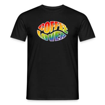 Kaffeebohne coffee lover rainbow black shirt - Männer T-Shirt - Schwarz - Vorne - AI Model Male 178 light (178cm)