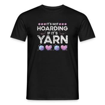 Knitting Yarn Wool Stash Crochet - Men's T-Shirt - black - Front - AI Model Male 178 light (178cm)