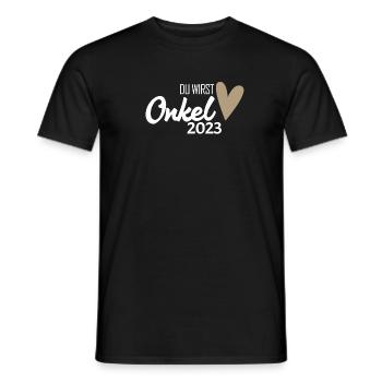 Onkel 2023 - Onkel werden - Männer T-Shirt - Schwarz - Vorne - AI Model Male 178 light (178cm)