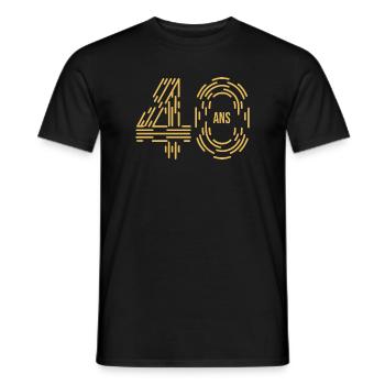 Design Chiffres Anniversaire 40 ans Original - T-shirt homme - noir - Devant - AI Model Male 178 light (178cm)