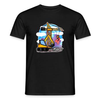 Bagger Kran 4. Geburtstag - 4 Jahre Jungen Shirt - Männer T-Shirt - Schwarz - Vorne - AI Model Male 178 light (178cm)