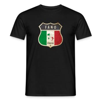 Fano Italien Wappen Flaggen Design - Männer T-Shirt - Schwarz - Vorne - AI Model Male 178 light (178cm)