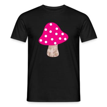 Pilz pink Punkte Dots Glück Kinderzimmer Wald - Männer T-Shirt - Schwarz - Vorne - AI Model Male 178 light (178cm)