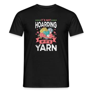 Knitting Yarn Wool Stash Crochet - Men's T-Shirt - black - Front - AI Model Male 178 light (178cm)