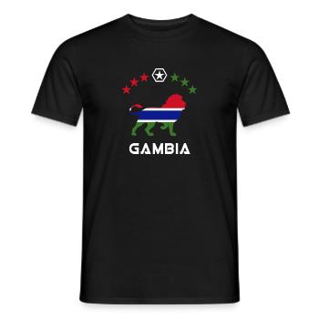 Design drapeau lion Gambie - T-shirt homme - noir - Devant - AI Model Male 178 light (178cm)