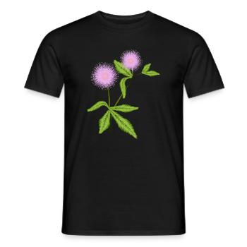 Mimosa plant with its sensitive leaves - Men's T-Shirt - black - Front - AI Model Male 178 light (178cm)