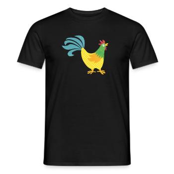 Rooster pattern colorful Easter Farmer Animal love colorful - Men's T-Shirt - black - Front - AI Model Male 178 light (178cm)