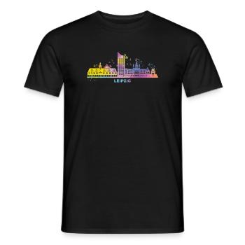 Leipzig Skyline Coloré Leipzig Uniriese - T-shirt homme - noir - Devant - AI Model Male 178 light (178cm)
