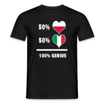 Génie de l'Italie et de la Pologne - T-shirt homme - noir - Devant - AI Model Male 178 light (178cm)